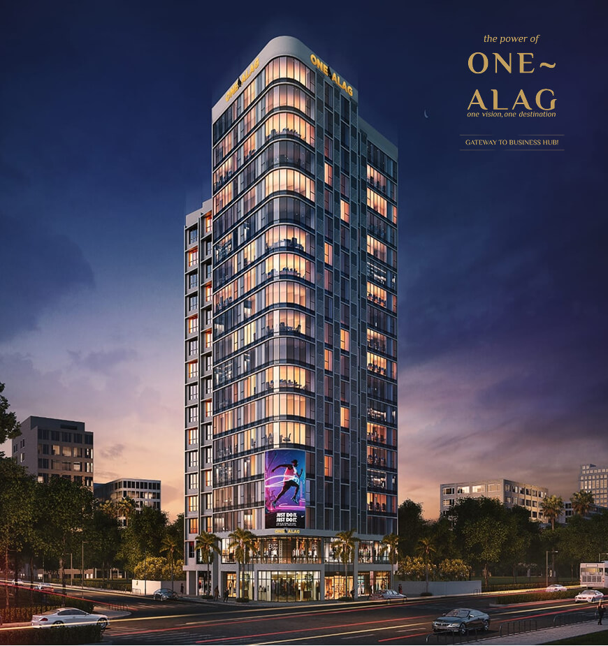 One Alag modern building night view
